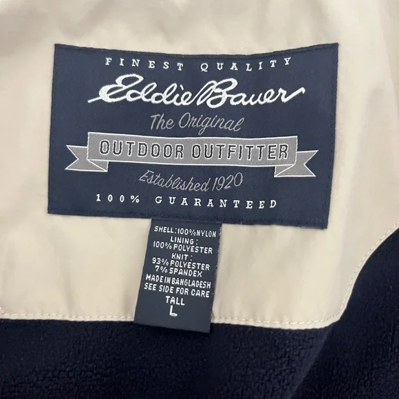 Eddie Bauer Mens Size L Tall Vest Kahki Tan Full Zip Outdoor Outfitter Full Zip‎ - Picture 11 of 16